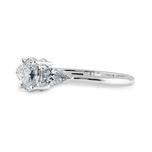 0.30cts Oval Cut Solitaire with Pear Diamond Accents Platinum Ring JL PT 1206   Jewelove.US