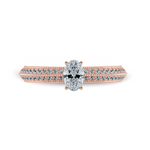Load image into Gallery viewer, 0.30cts. Oval Cut Solitaire Diamond Split Shank 18K Rose Gold Ring JL AU 1190R   Jewelove.US
