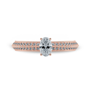 0.30cts. Oval Cut Solitaire Diamond Split Shank 18K Rose Gold Ring JL AU 1190R   Jewelove.US