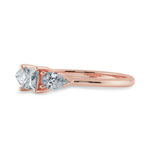 0.30cts. Princess Cut Solitaire with Pear Cut Diamond Diamond 18K Rose Gold Ring JL AU 2021R   Jewelove.US