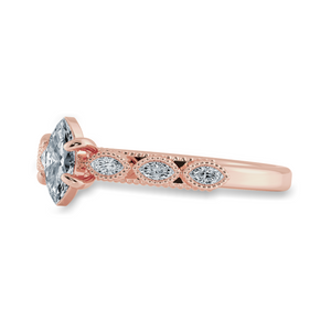 0.50cts. Marquise Cut Solitaire Diamond Accents 18K Rose Gold Ring JL AU 2019R-A   Jewelove.US