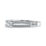 Load image into Gallery viewer, 0.30cts Princess Cut Solitaire Diamond Split Shank Platinum Ring JL PT 1178   Jewelove.US
