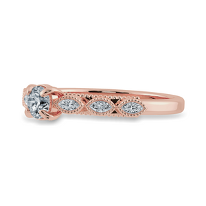 0.20cts. Solitaire 18K Rose Gold Ring with Marquise Cut Diamond Accents JL AU 2011R-C   Jewelove.US