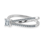 Load image into Gallery viewer, 50-Pointer Princess Cut Solitaire Diamond Split Shank Platinum Ring JL PT 1170-A   Jewelove.US
