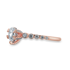0.70cts. Pear Cut Solitaire Halo Diamond Accents 18K Rose Gold Ring JL AU 2009R-B   Jewelove.US