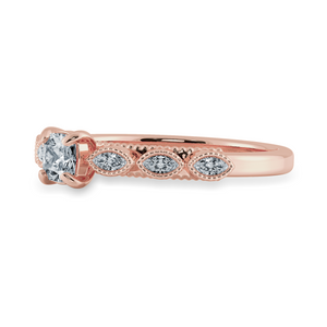 0.30cts. Cushion Cut Solitaire with Marquise Cut Diamond Accents 18K Rose Gold Ring JL AU 2013R   Jewelove.US