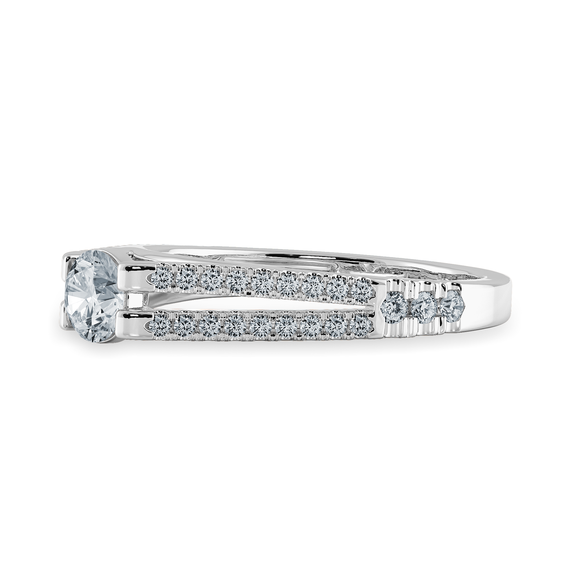 20 Pointer Diamond Split Shank Platinum Ring JL PT 1177-A   Jewelove.US