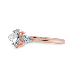 0.50cts. Marquise Cut Solitaire with Pear Cut Diamond Accents 18K Rose Gold Ring JL AU 1208R-A   Jewelove.US