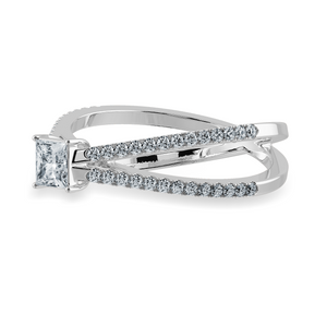 30-Pointer Princess Cut Solitaire Diamond Split Shank Platinum Ring JL PT 1170   Jewelove.US