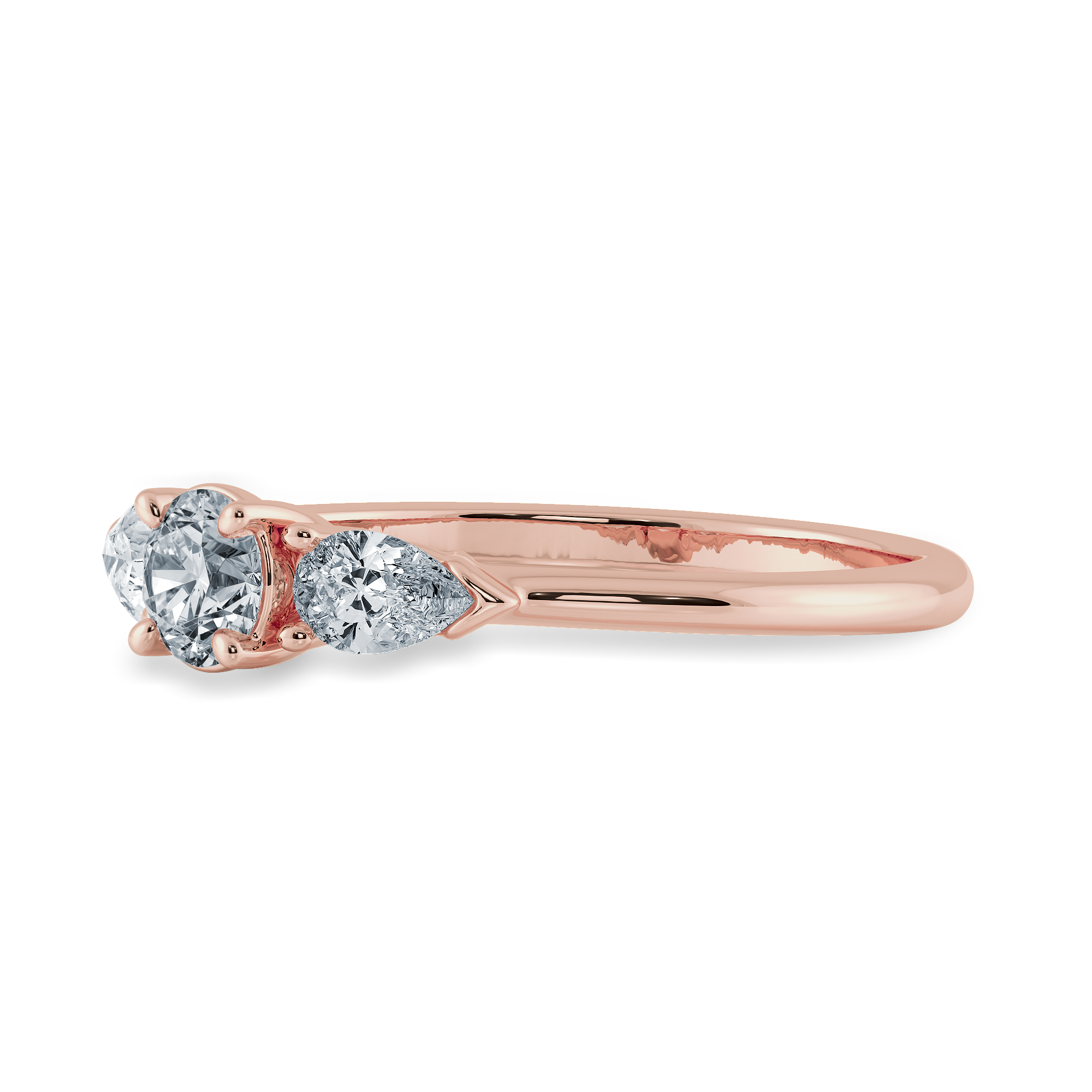 0.30cts. Solitaire with Pear Cut Diamond Accents 18K Rose Gold Ring JL AU 2020R   Jewelove.US