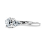 Load image into Gallery viewer, 0.70cts Oval Cut Solitaire with Pear Diamond Accents Platinum Ring JL PT 1206-B   Jewelove.US
