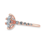 Load image into Gallery viewer, 0.50cts. Marquise Cut Solitaire Halo Diamond Shank 18K Rose Gold Ring JL AU 2010R-A   Jewelove.US
