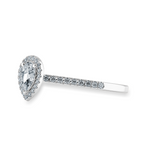 Load image into Gallery viewer, 0.70cts Pear Cut Solitaire Halo Diamond Shank Platinum Ring JL PT 1200-B   Jewelove.US
