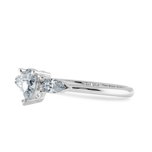 0.50cts Pear Cut Solitaire Diamond Accents Platinum Ring JL PT 1207-A   Jewelove.US