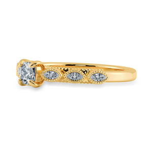 0.30cts. Cushion Cut Solitaire with Marquise Cut Diamond Accents 18K Yellow Gold Ring JL AU 2013Y   Jewelove.US