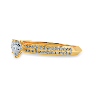 0.30cts. Heart Cut Solitaire Diamond Split Shank 18K Yellow Gold Ring JL AU 1189Y   Jewelove.US