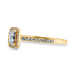Load image into Gallery viewer, 0.30cts. Emerald Cut Solitaire Halo Diamond Shank 18K Yellow Gold Ring JL AU 1197Y   Jewelove.US
