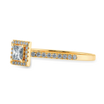 Load image into Gallery viewer, 0.20cts. Princess Cut Solitaire Diamond Square Halo Shank 18K Yellow Gold Ring JL AU 1194Y-C   Jewelove.US
