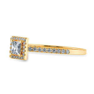 0.20cts. Princess Cut Solitaire Diamond Square Halo Shank 18K Yellow Gold Ring JL AU 1194Y-C   Jewelove.US