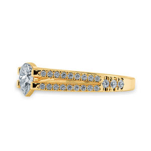 0.30ts. Pear Cut Solitaire Diamond Split Shank 18K Yellow Gold Ring JL AU 1183Y   Jewelove.US