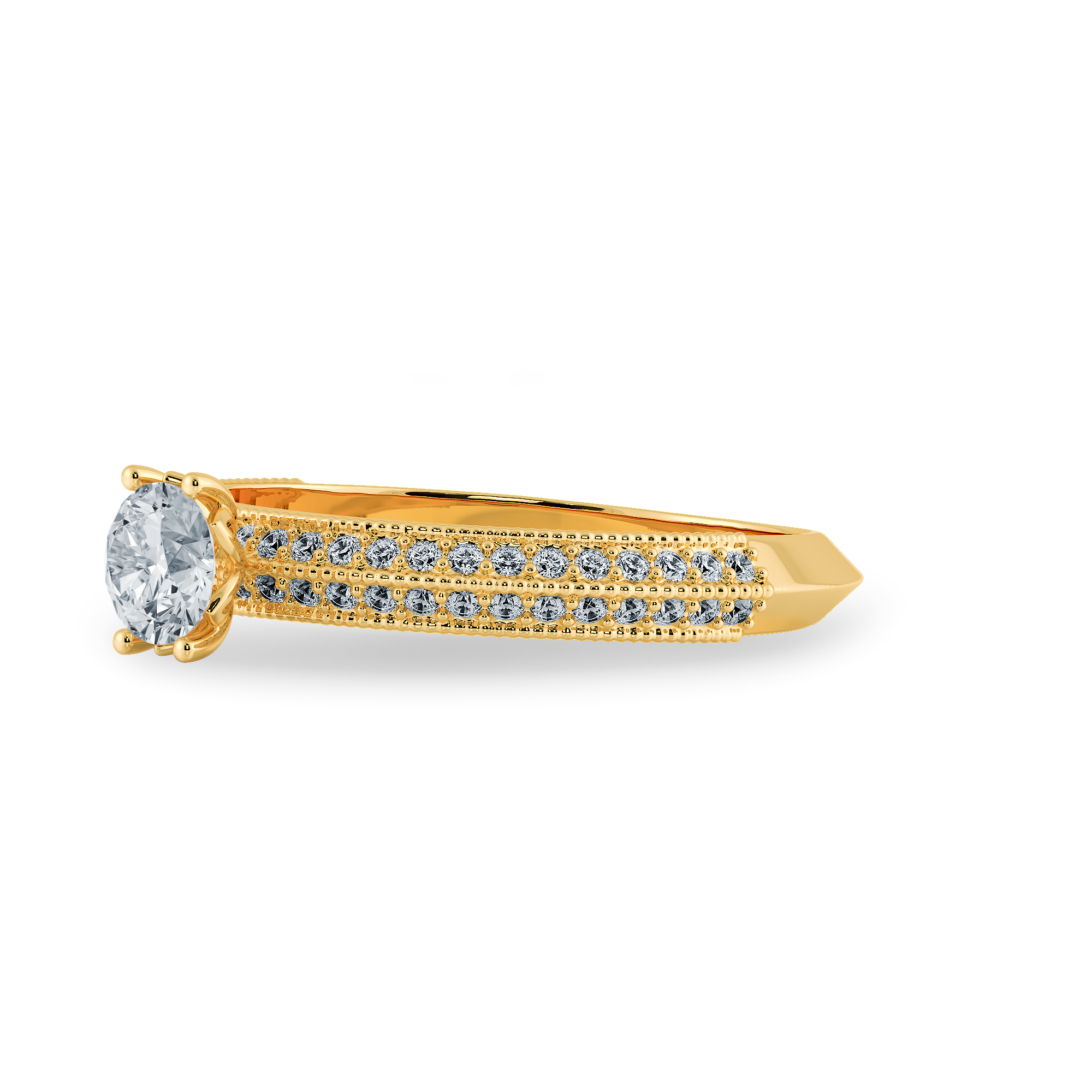0.70cts. Solitaire Diamond Split Shank 18K Yellow Gold Ring JL AU 1185Y-B   Jewelove.US