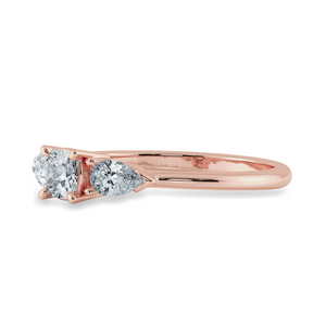 0.30cts. Cushion Cut Solitaire with Pear Cut Diamond Accents 18K Rose Gold Ring JL AU 1203R   Jewelove.US