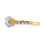 Load image into Gallery viewer, 0.50cts. Oval Cut Solitaire Halo Diamond Accents 18K Yellow Gold Ring JL AU 2008Y-A   Jewelove.US
