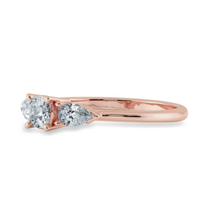 0.50cts. Cushion Cut Solitaire with Pear Cut Diamond Accents 18K Rose Gold Ring JL AU 1203R-A   Jewelove.US