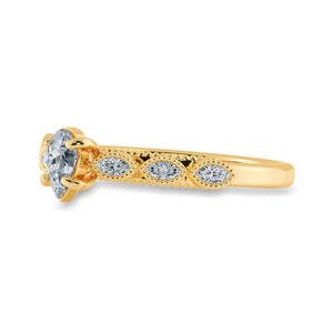 0.50cts. Pear Cut Solitaire with Marquise Cut Diamond Shank 18K Yellow Gold Ring JL AU 2018Y-A   Jewelove.US