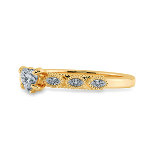 0.70cts. Heart Cut Solitaire with Marquise Cut Diamond Accents 18K Yellow Gold Ring JL AU 2016Y-B   Jewelove.US
