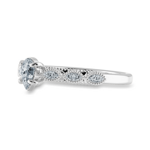 0.70cts Pear Cut Solitaire with Marquise Cut Diamond Accents Platinum Ring JL PT 2018-B   Jewelove.US
