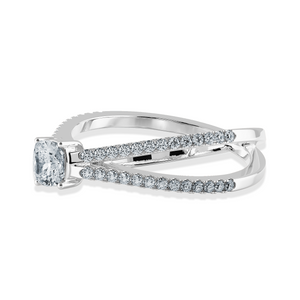 0.50cts. Cushion Cut Solitaire Diamond Split Shank Platinum Engagement Ring JL PT 1171-A   Jewelove.US