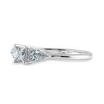 Load image into Gallery viewer, 0.70cts Princess Cut Solitaire with Pear Cut Diamond Accents Shank Platinum Ring JL PT 2021-B   Jewelove.US
