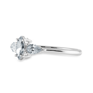 0.70cts Marquise Cut Solitaire with Pear Cut Diamond Accents Platinum Ring JL PT 1208-B   Jewelove.US