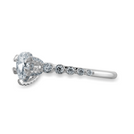 Load image into Gallery viewer, 0.70cts Pear Cut Solitaire Halo Diamond Accents Platinum Ring JL PT 2009-B   Jewelove.US
