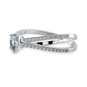 50-Pointer Pear Cut Solitaire Diamond Split Shank Platinum Ring JL PT 1175-A   Jewelove.US