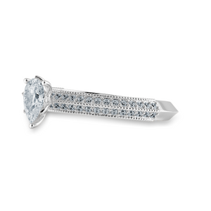 0.70cts Pear Cut Solitaire Diamond Split Shank Platinum Ring JL PT 1191-B   Jewelove.US