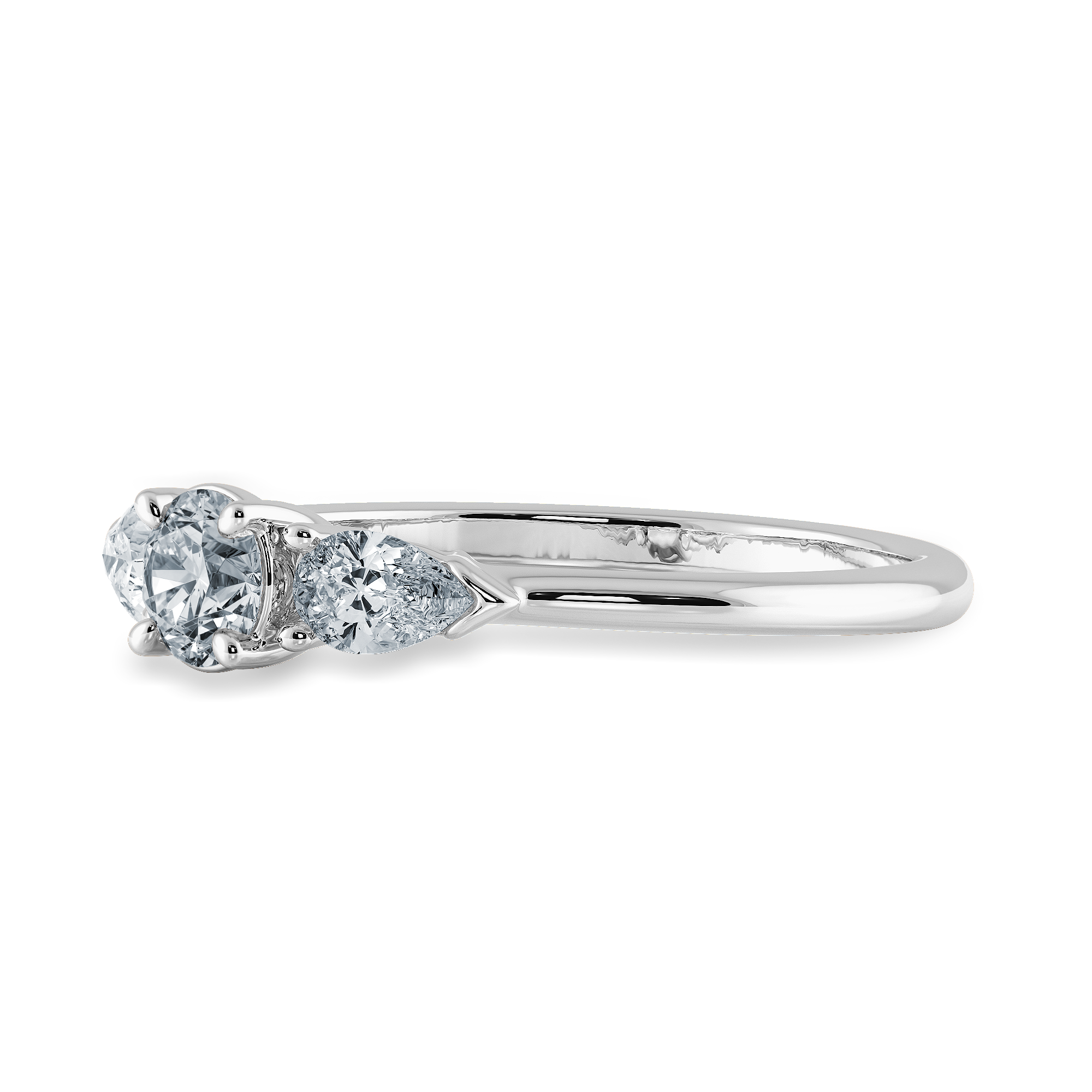 0.30cts Solitaire with Pear Cut Diamond Accents Platinum Ring JL PT 2020   Jewelove.US