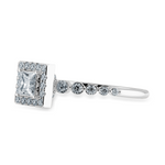 Load image into Gallery viewer, 0.70cts Princess Cut Solitaire Halo Diamond Accents Platinum Ring JL PT 2003-B   Jewelove.US
