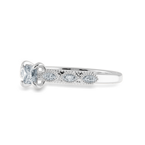 0.50cts Princess Cut Solitaire with Marquise Diamond Accents Platinum Ring JL PT 2012-A   Jewelove.US