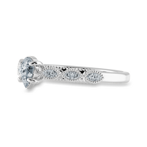 0.30cts Pear Cut Solitaire with Marquise Cut Diamond Accents Platinum Ring JL PT 2018   Jewelove.US