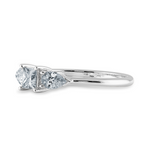 Load image into Gallery viewer, 0.20cts Pointer Princess Cut with Pear Cut Diamond Accents Shank Platinum Ring JL PT 2021-C   Jewelove.US
