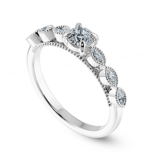0.50cts Solitaire Platinum Ring with Marquise Cut Diamond Accents JL PT 2011-A   Jewelove.US