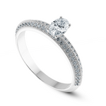 Load image into Gallery viewer, 0.70cts Oval Cut Solitaire Diamond Split Shank Platinum Ring JL PT 1190-B   Jewelove.US
