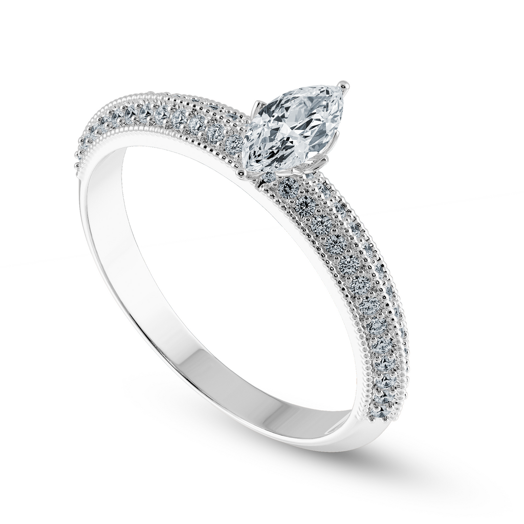 0.50cts Marquise Cut Solitaire Diamond Split Shank Platinum Ring JL PT 1192-A   Jewelove.US