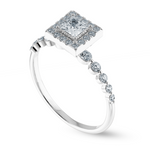 Load image into Gallery viewer, 0.30cts Princess Cut Solitaire Halo Diamond Accents Platinum Ring JL PT 2003   Jewelove.US
