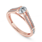 Load image into Gallery viewer, 0.50cts. Pear Cut Solitaire Diamond Split Shank 18K Rose Gold Ring JL AU 1183R-A   Jewelove.US
