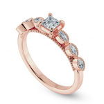 Load image into Gallery viewer, 0.30cts. Princess Cut Solitaire with Marquise Diamond Accents 18K Rose Gold Ring JL AU 2012R   Jewelove.US
