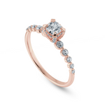 Load image into Gallery viewer, 0.50cts. Cushion Cut Solitaire Halo Diamond Accents 18K Rose Gold Ring JL AU 2005R-A   Jewelove.US
