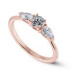 Load image into Gallery viewer, 0.20 cts. Solitaire with Pear Cut Diamond Accents 18K Rose Gold Ring JL AU 2020R-C   Jewelove.US

